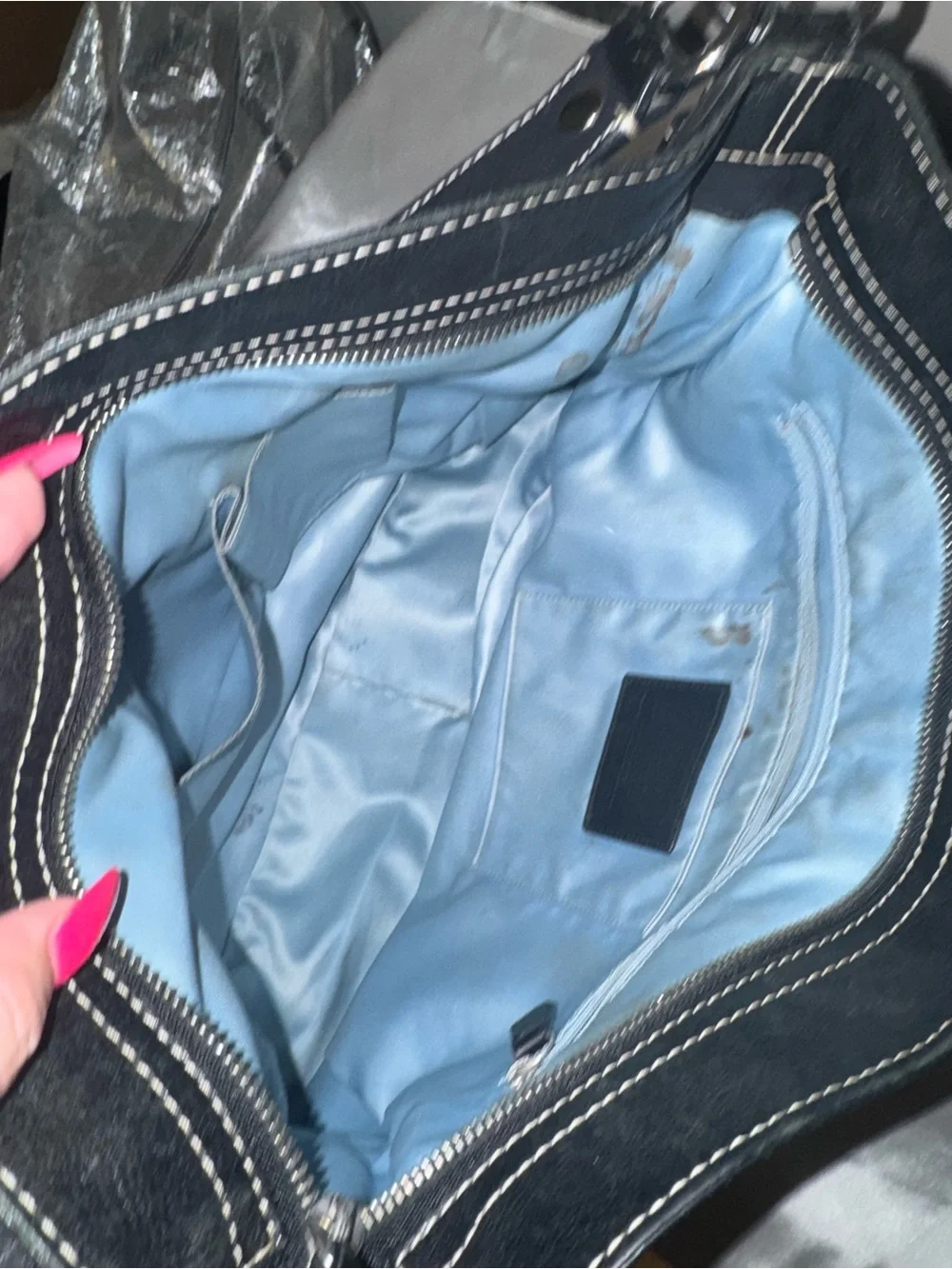 Coach Black and Gray Signature Shoulder Bag